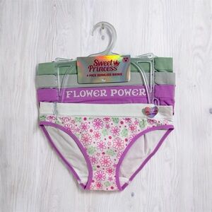 Kids Floral Bikini Underwear - Purple, Green, White